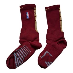 Nike NBA Authentic Player Team Issued Socks Burgundy/Gold, Size XL, Mid Calf